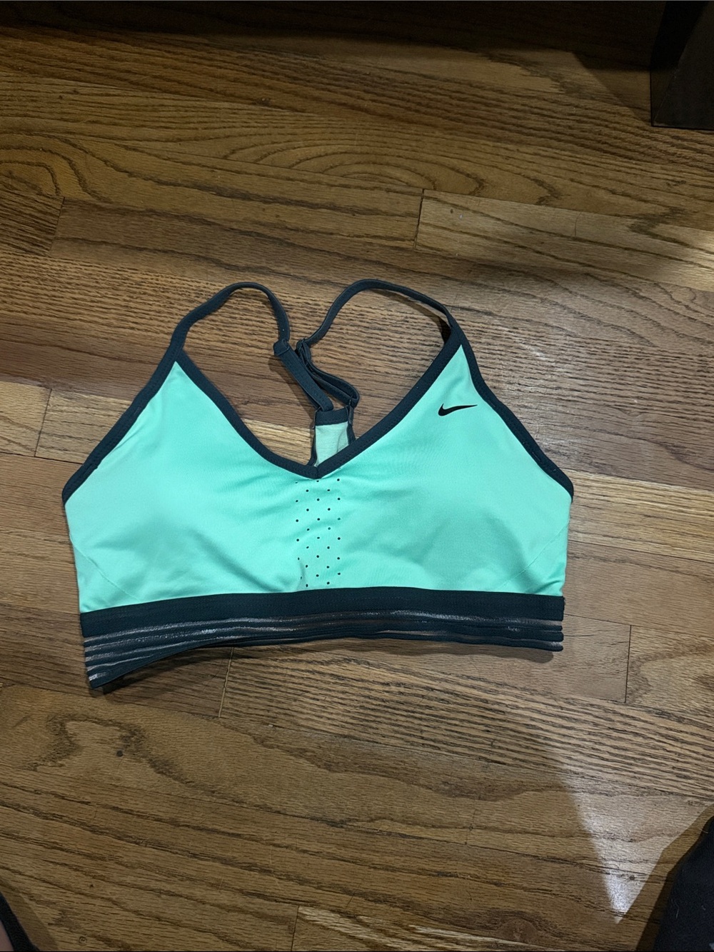Nike Mint Green Sports Bra with Black Trim